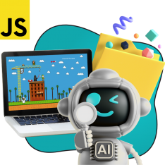 Язык программирования JavaScript + AI. Проектное обучение + геймификация + AI-помощники - КИБЕРшкола программирования для детей, компьютерные курсы для школьников, начинающих и подростков - KIBERone г. Голицыно