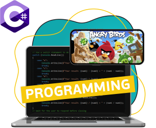 Программирование на C#. Удивительный мир 2D-игр - КИБЕРшкола программирования для детей, компьютерные курсы для школьников, начинающих и подростков - KIBERone г. Голицино